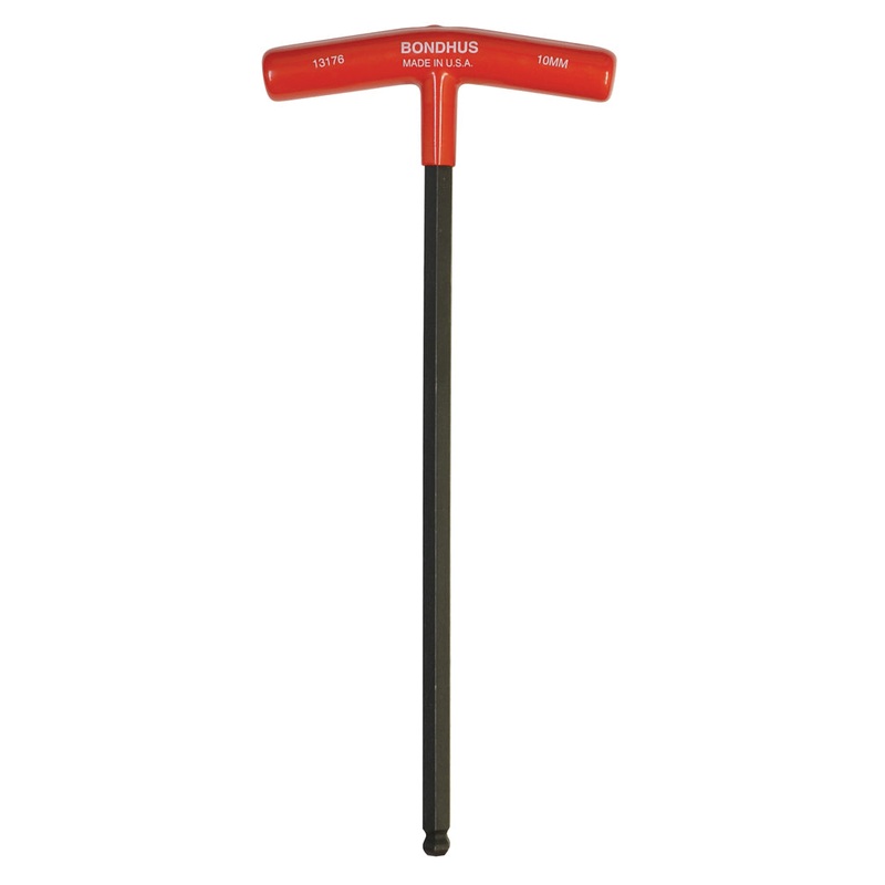 13176, Bondhus 10.0mm x 307mm Ball End Hex Driver T-Handle w/ ProGuard Finish
