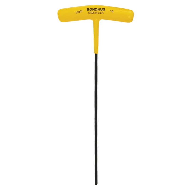 13207, Bondhus 1/8″ x 7.6″ Hex Driver T-Handle w/ ProGuard Finish
