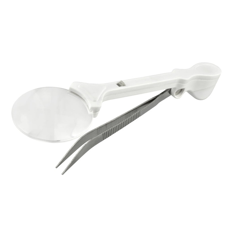 2″ Diameter 3.5x Magnifier, 2 Led Illuminated Tweezer With Magnifier, Acrylic Lens