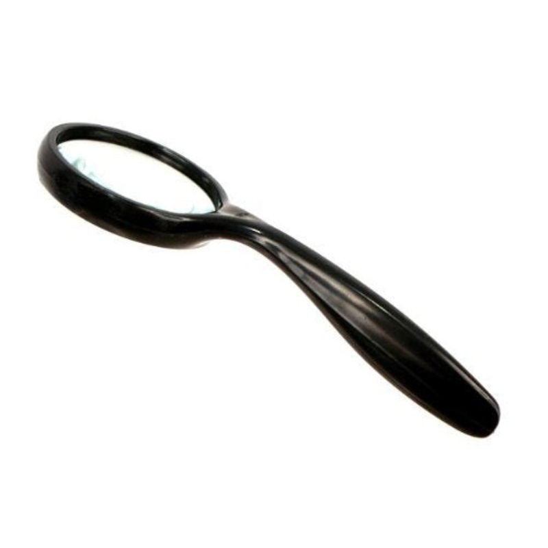 2″ Diameter 5x Magnifier, Glass Lens Curved Handle Hand Held Magnifier