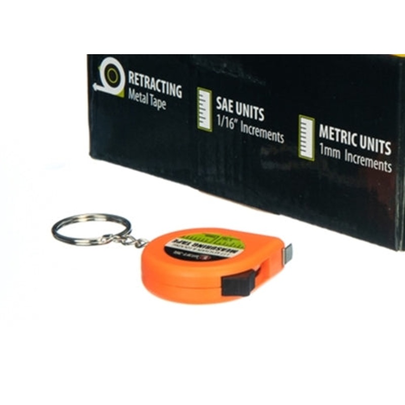 3 Ft Measuring Tape W/ Lock & Key Chain ~ ORANGE