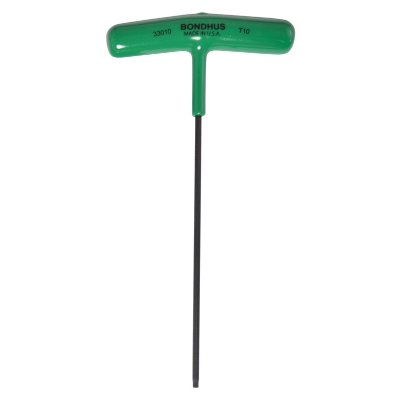 33010, Bondhus T10 x 6.4″ Torx Star Driver T-Handle w/ ProGuard Finish