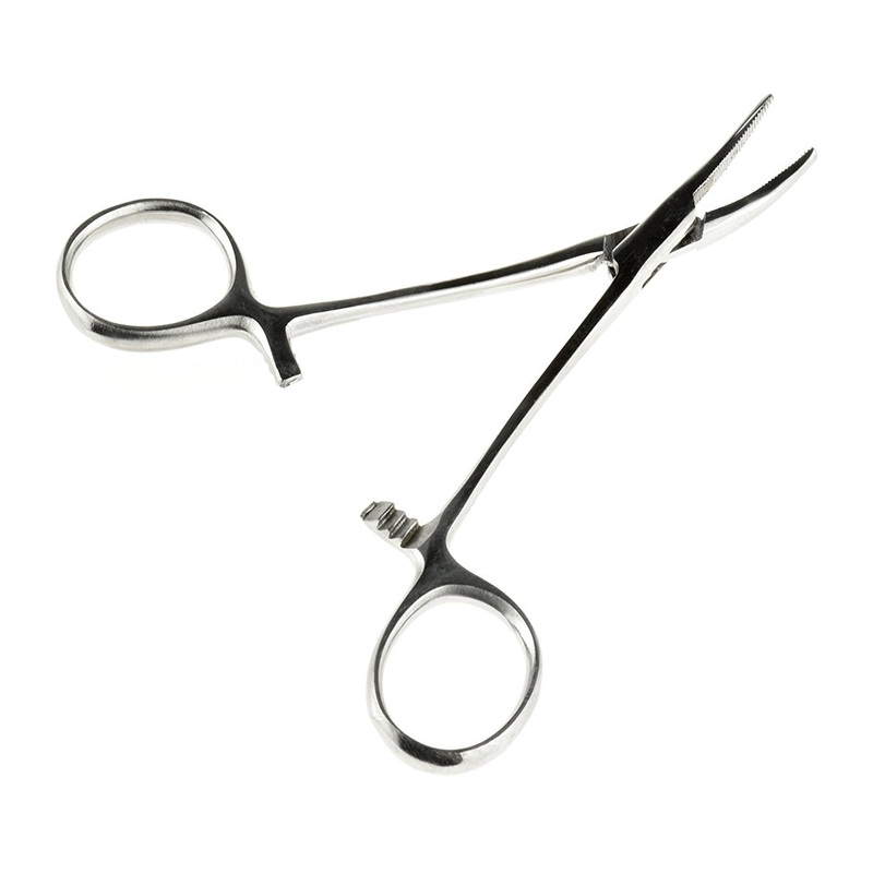 5″ Stainless Steel, Self Locking Curved Forceps