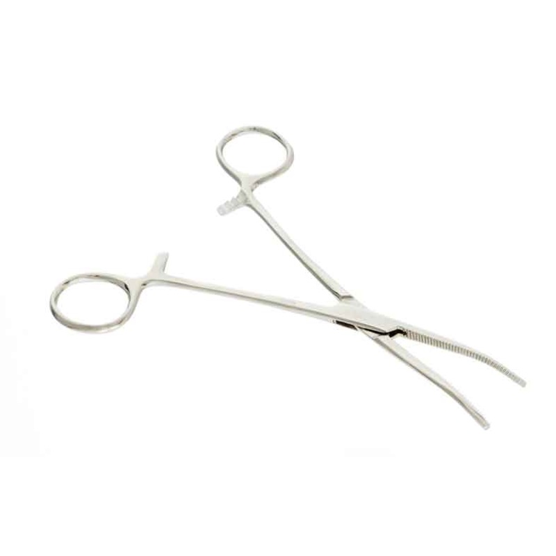 6-1/4″ Stainless Steel, Self Locking Curved Forceps