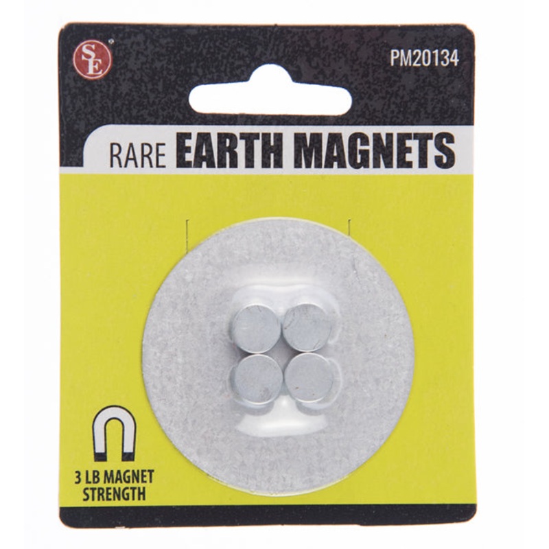 PM20134, Sona 3/8″ x 5mm, 3LB Rare Earth Magnet (Nickel Neodymium N35) ~ 4 Pieces