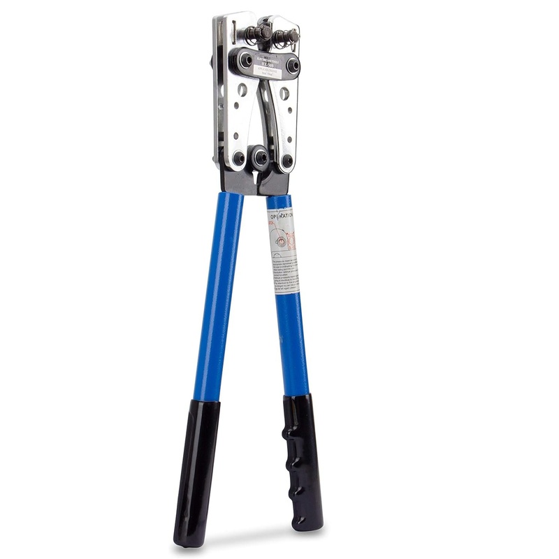MVHX-50B-Tool  Battery Cable Lug Crimper for Crimping Wire for 10,8,6,4,2 and 1/0 AWG Wire Cable with Storage Bag