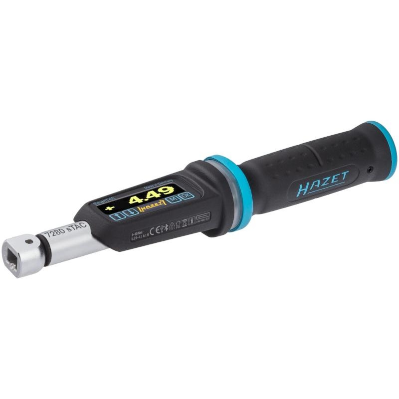 Hazet 7280-2STAC Electronic Torque Wrench with Built-In Angle Gauge, 1-10 Nm, 6.3mm (1/4″) Square