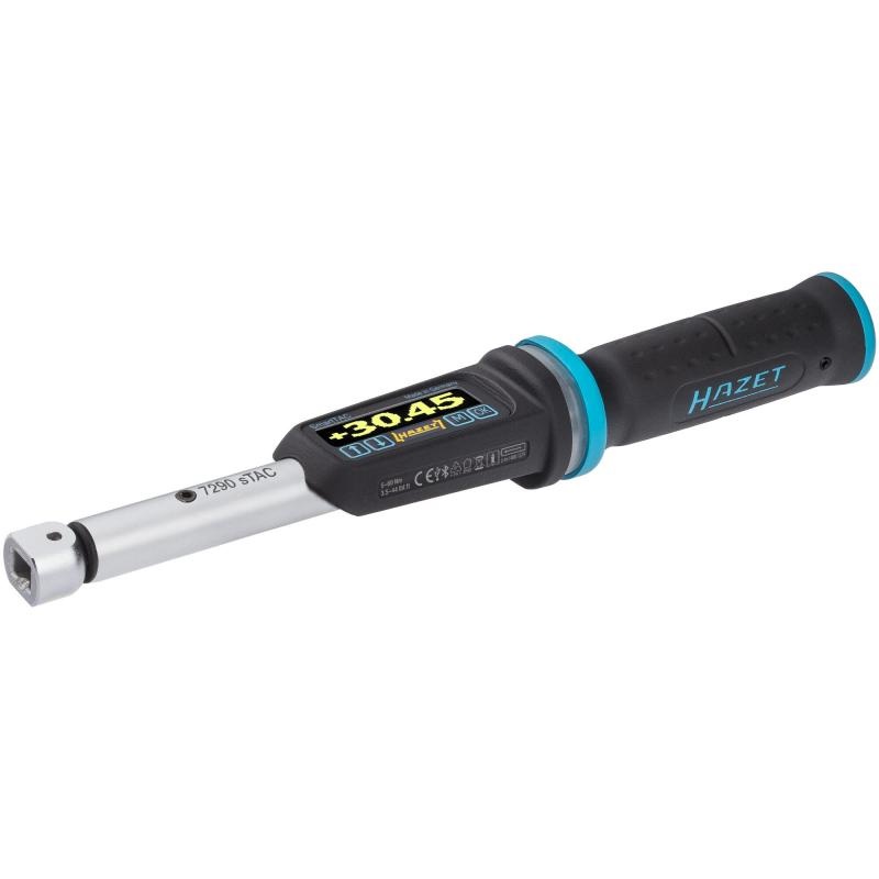 Hazet 7290-5STAC Electronic Torque Wrench with Built-In Angle Gauge, 5-60 Nm, 9x12mm Insert Square, 10mm (3/8″) Square