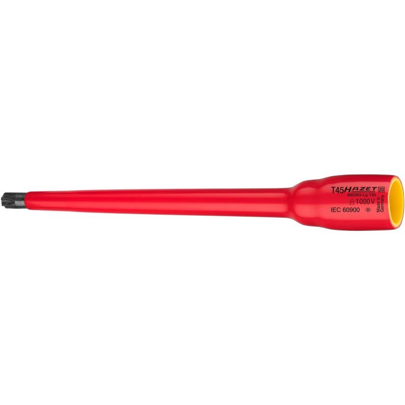 Hazet 8802KV-LG-T27 Insulated Screwdriver Socket, 10mm (3/8″) Square Drive, TORX T27