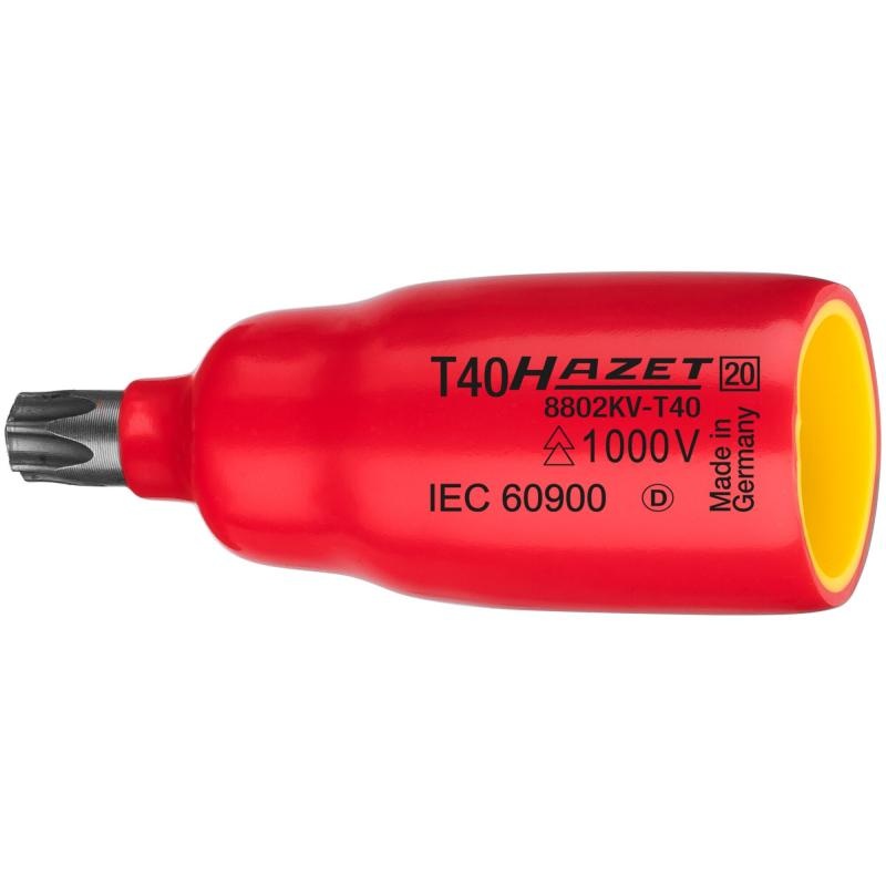Hazet 8802KV-T10 Insulated Screwdriver Socket, 10mm (3/8″) Square Drive, TORX T10