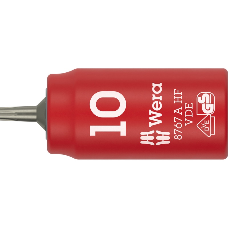 Wera 8767 A VDE HF TORX Zyklop Bit socket, insulated, with 1/4″ drive, with holding function, T10