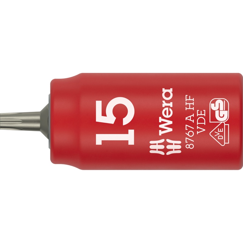 Wera 8767 A VDE HF TORX Zyklop Bit socket, insulated, with 1/4″ drive, with holding function, T15