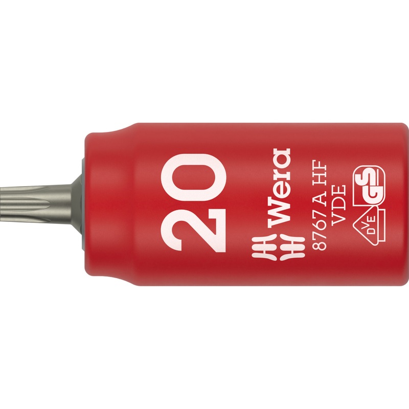 Wera 8767 A VDE HF TORX Zyklop Bit socket, insulated, with 1/4″ drive, with holding function, T20