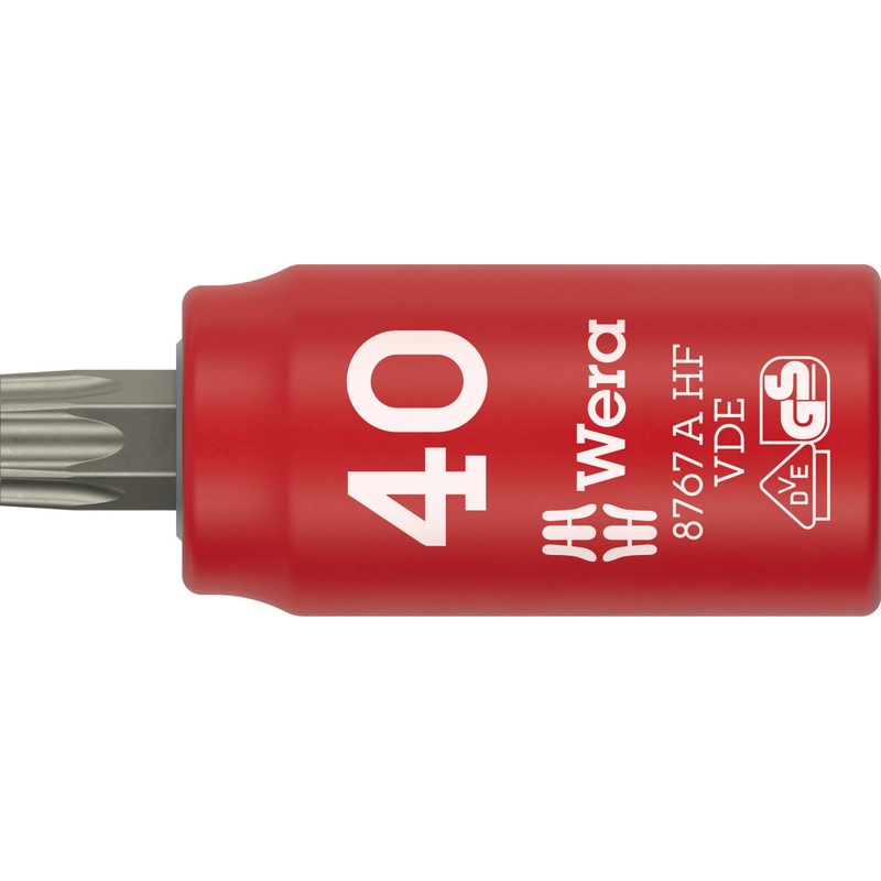 Wera 8767 A VDE HF TORX Zyklop Bit socket, insulated, with 1/4″ drive, with holding function, T40