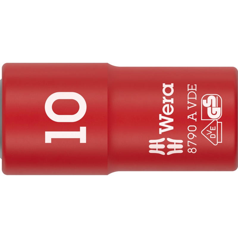 Wera 8790 A VDE Zyklop Socket, Insulated, with 1/4″ Drive, 10 x 41 mm