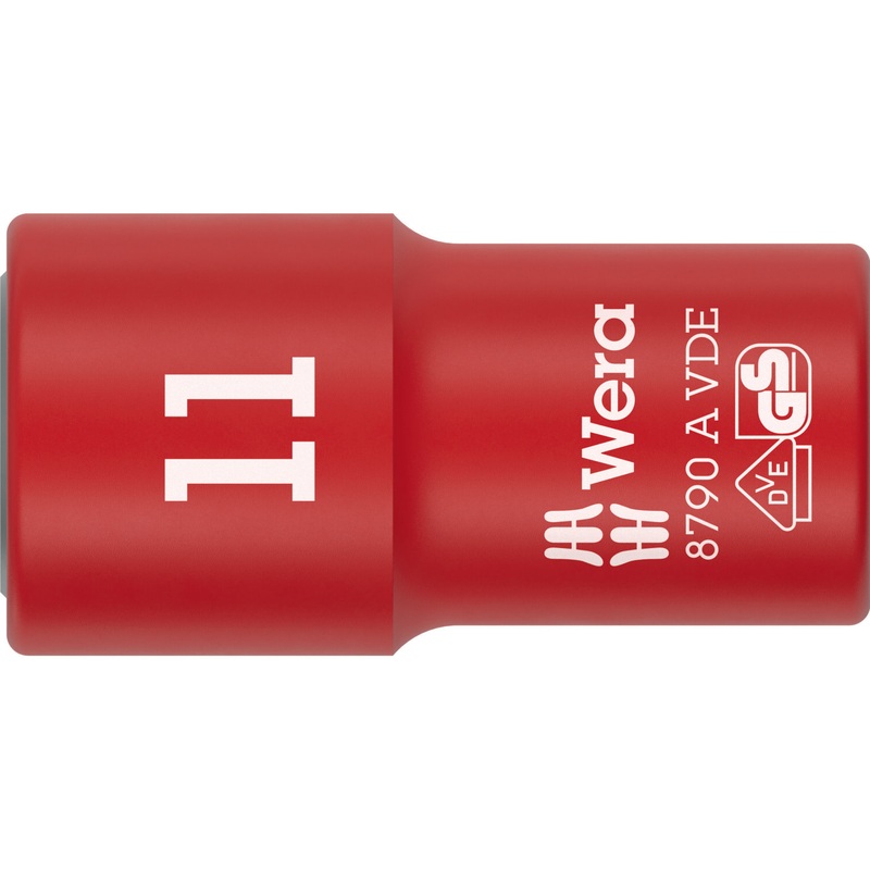 Wera 8790 A VDE Zyklop Socket, Insulated, with 1/4″ Drive, 11 x 41 mm