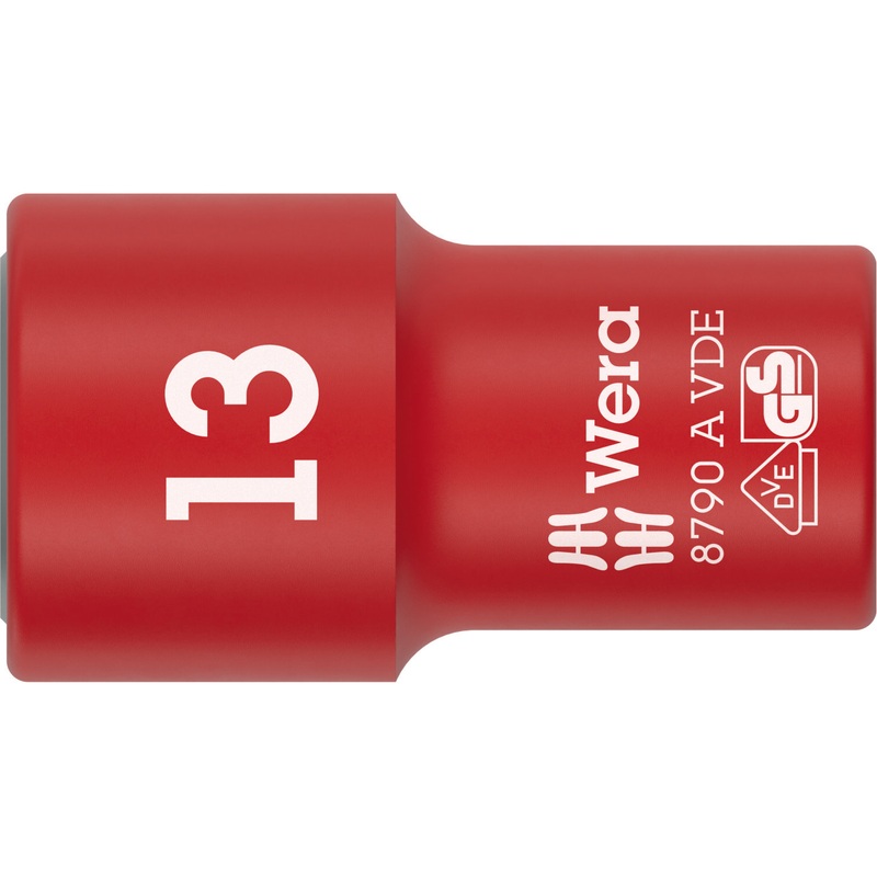 Wera 8790 A VDE Zyklop Socket, Insulated, with 1/4″ Drive, 13 x 41 mm