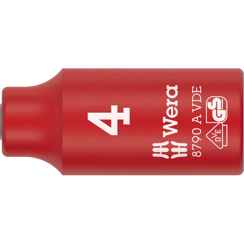 Wera 8790 A VDE Zyklop Socket, insulated, with 1/4″ drive, 4mm