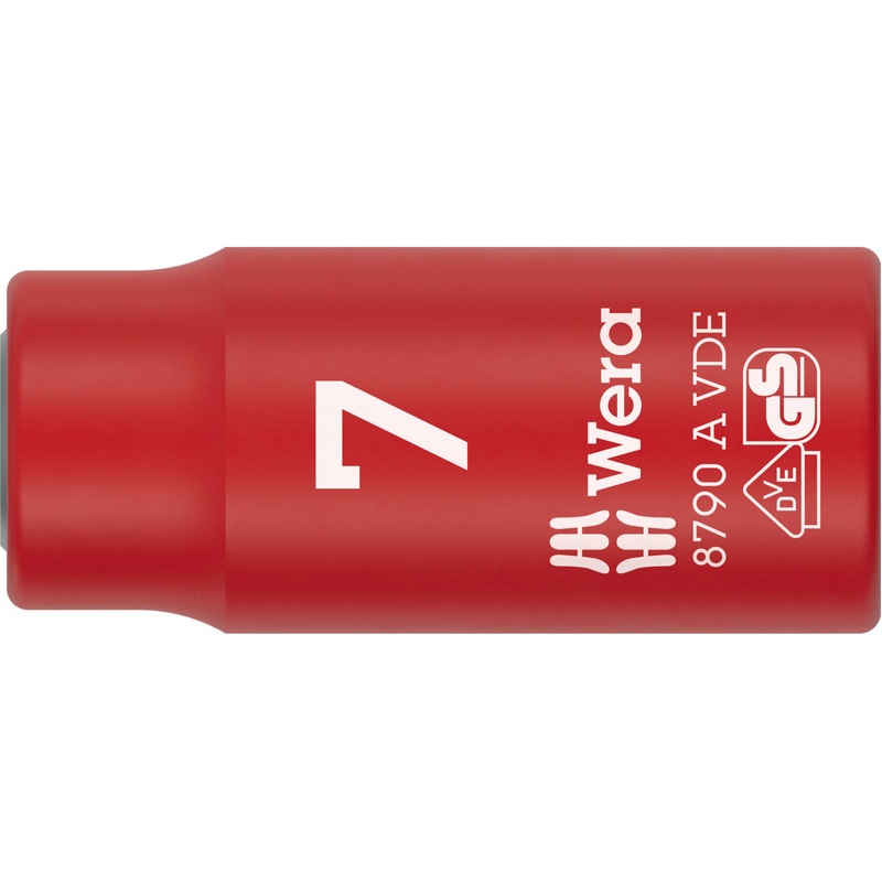 Wera 8790 A VDE Zyklop Socket, Insulated, with 1/4″ Drive, 7.0 x 41 mm