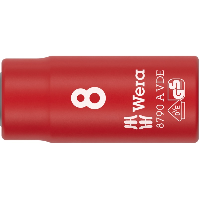 Wera 8790 A VDE Zyklop Socket, Insulated, with 1/4″ Drive, 8.0 x 41 mm