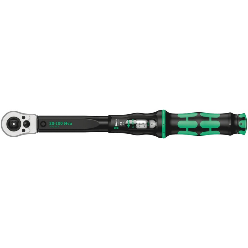 Wera Click-Torque C 2 Push R/L adjustable torque wrench for clockwise and anti-clockwise torque-control, 20-100 Nm, 1/2″ x 20-100 Nm
