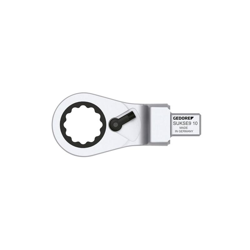 Gedore 2827735 Rectangular Ring Ratchet Spanner, Reversible SE 9×12, 10 mm