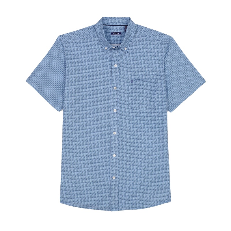 IZOD Mens Breeze Printed Short Sleeve Button Up Shirt