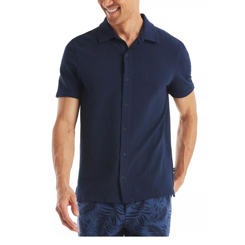 Nautica Mens Seersucker Short Sleeve Shirt